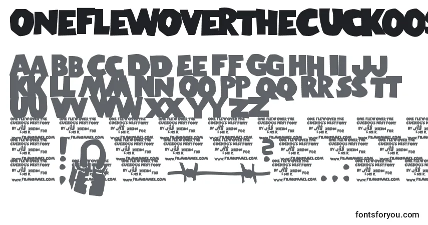 Schriftart OneFlewOverTheCuckoosNest – Alphabet, Zahlen, spezielle Symbole