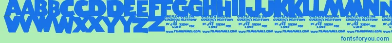 OneFlewOverTheCuckoosNest Font – Blue Fonts on Green Background