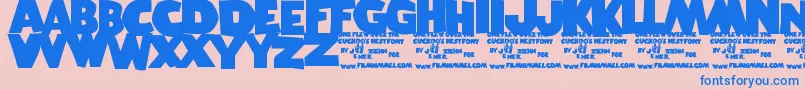 OneFlewOverTheCuckoosNest Font – Blue Fonts on Pink Background