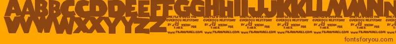 OneFlewOverTheCuckoosNest Font – Brown Fonts on Orange Background