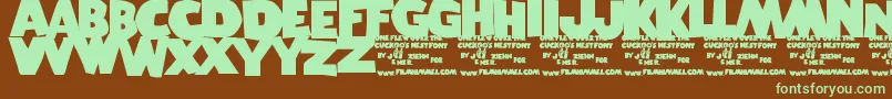 OneFlewOverTheCuckoosNest Font – Green Fonts on Brown Background