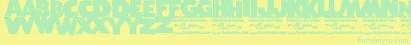 OneFlewOverTheCuckoosNest Font – Green Fonts on Yellow Background