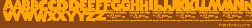 OneFlewOverTheCuckoosNest Font – Orange Fonts on Brown Background