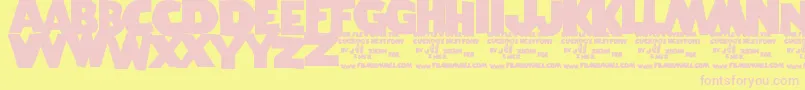 OneFlewOverTheCuckoosNest Font – Pink Fonts on Yellow Background