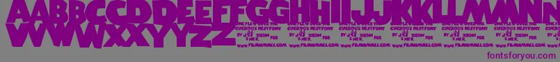 OneFlewOverTheCuckoosNest-Schriftart – Violette Schriften auf grauem Hintergrund