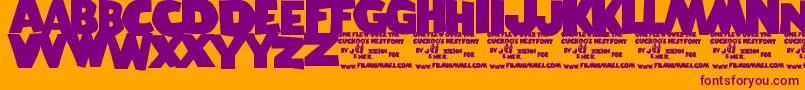 OneFlewOverTheCuckoosNest Font – Purple Fonts on Orange Background