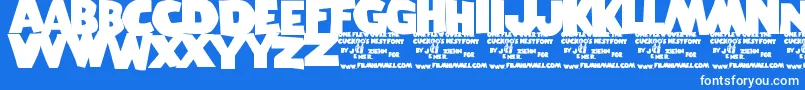 OneFlewOverTheCuckoosNest Font – White Fonts on Blue Background