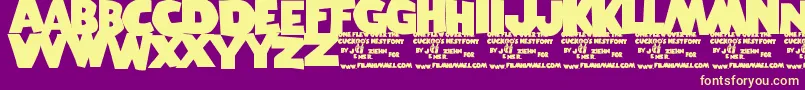 OneFlewOverTheCuckoosNest Font – Yellow Fonts on Purple Background