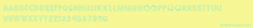 Шрифт Tbj – зелёные шрифты на жёлтом фоне