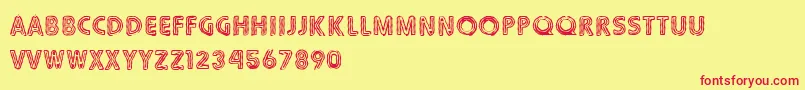 Tbj Font – Red Fonts on Yellow Background