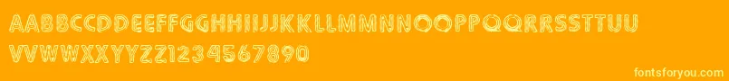 Fonte Tbj – fontes amarelas em um fundo laranja