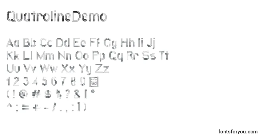 Fuente QuatrolineDemo - alfabeto, números, caracteres especiales