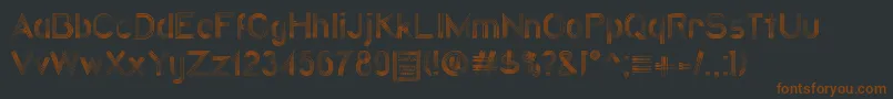 QuatrolineDemo-Schriftart – Braune Schriften auf schwarzem Hintergrund