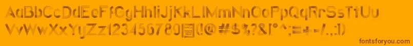 QuatrolineDemo-Schriftart – Braune Schriften auf orangefarbenem Hintergrund