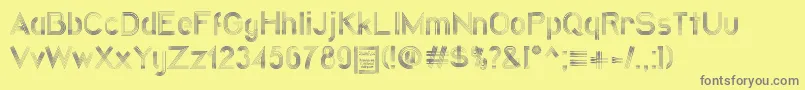 Czcionka QuatrolineDemo – szare czcionki na żółtym tle