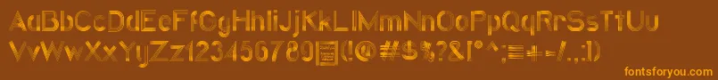 QuatrolineDemo-Schriftart – Orangefarbene Schriften auf braunem Hintergrund