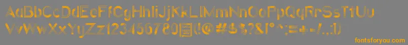 QuatrolineDemo-Schriftart – Orangefarbene Schriften auf grauem Hintergrund