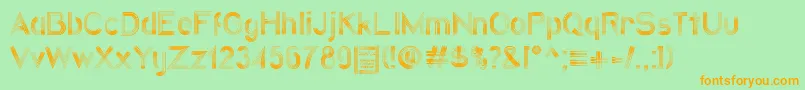 QuatrolineDemo-Schriftart – Orangefarbene Schriften auf grünem Hintergrund