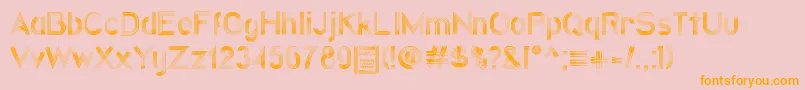 QuatrolineDemo Font – Orange Fonts on Pink Background