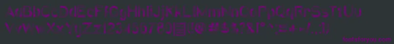 Czcionka QuatrolineDemo – fioletowe czcionki na czarnym tle