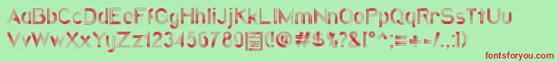 QuatrolineDemo Font – Red Fonts on Green Background