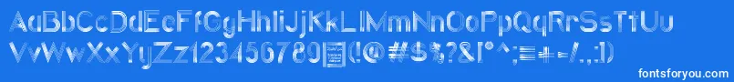 QuatrolineDemo-Schriftart – Weiße Schriften auf blauem Hintergrund