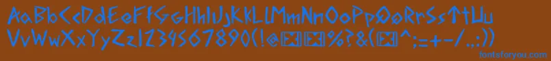 AcadianRunesRegularPersonalUse Font – Blue Fonts on Brown Background