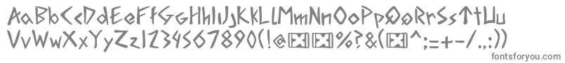 AcadianRunesRegularPersonalUse-fontti – harmaat kirjasimet valkoisella taustalla