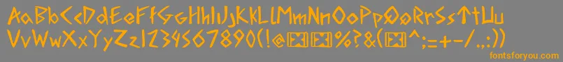 Weitere Informationen zur AcadianRunesRegularPersonalUse-Schriftart AcadianRunesRegularPersonalUse-Schriftart – Orangefarbene Schriften auf grauem Hintergrund