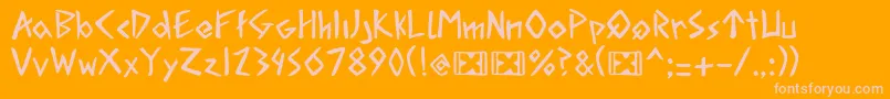 Weitere Informationen zur AcadianRunesRegularPersonalUse-Schriftart AcadianRunesRegularPersonalUse-Schriftart – Rosa Schriften auf orangefarbenem Hintergrund