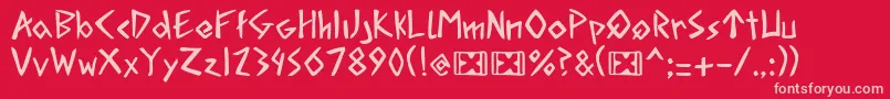 AcadianRunesRegularPersonalUse Font – Pink Fonts on Red Background