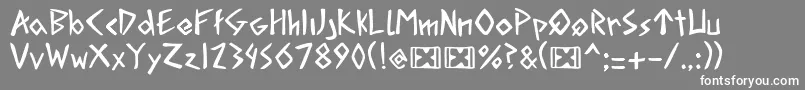 AcadianRunesRegularPersonalUse-Schriftart – Weiße Schriften auf grauem Hintergrund