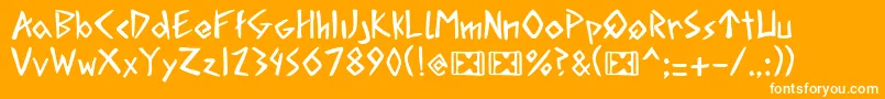 AcadianRunesRegularPersonalUse Font – White Fonts on Orange Background