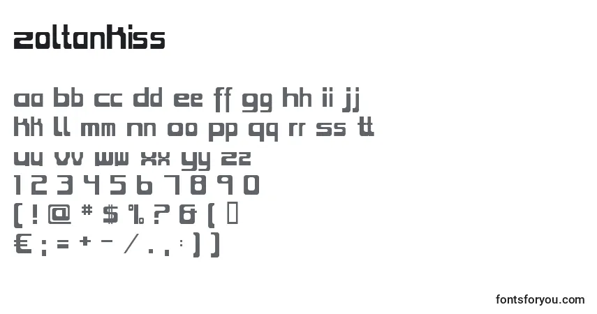 A fonte ZoltanKiss – alfabeto, números, caracteres especiais