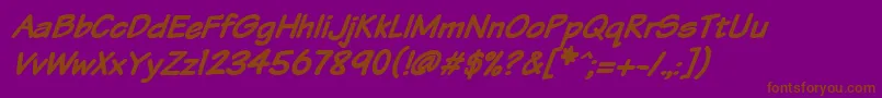 Vtcsundaykomixbolditalic Font – Brown Fonts on Purple Background