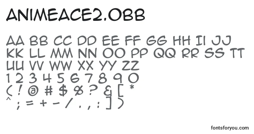 Schriftart AnimeAce2.0Bb – Alphabet, Zahlen, spezielle Symbole