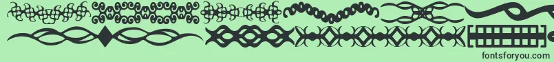 ScDividers-fontti – mustat fontit vihreällä taustalla