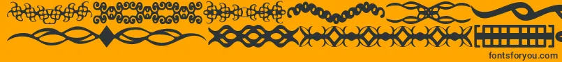 ScDividers-fontti – mustat fontit oranssilla taustalla