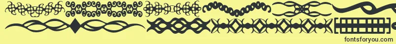 ScDividers-fontti – mustat fontit keltaisella taustalla