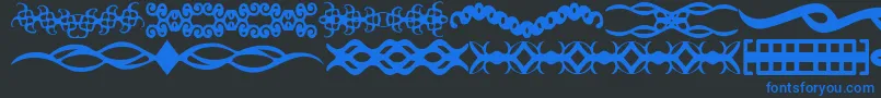 フォントScDividers – 黒い背景に青い文字