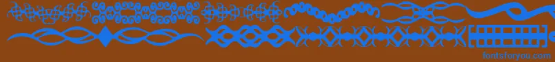 Czcionka ScDividers – niebieskie czcionki na brązowym tle
