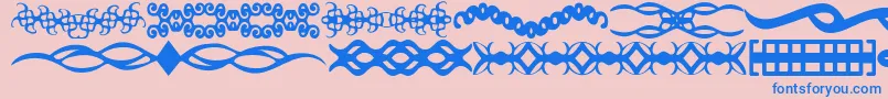 Fonte ScDividers – fontes azuis em um fundo rosa
