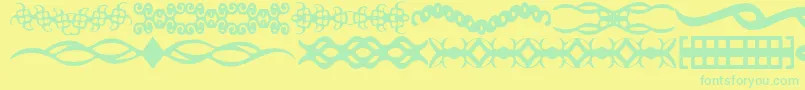 Czcionka ScDividers – zielone czcionki na żółtym tle