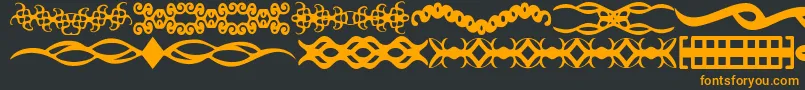フォントScDividers – 黒い背景にオレンジの文字