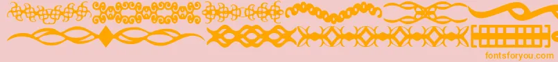 フォントScDividers – オレンジの文字がピンクの背景にあります。
