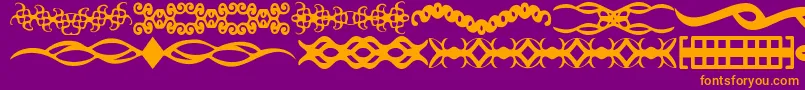 ScDividers-fontti – oranssit fontit violetilla taustalla