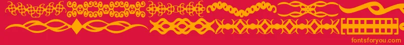 ScDividers-Schriftart – Orangefarbene Schriften auf rotem Hintergrund