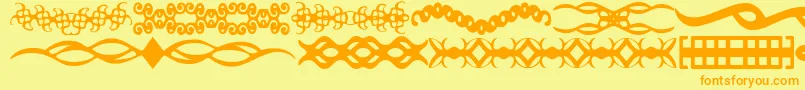 フォントScDividers – オレンジの文字が黄色の背景にあります。