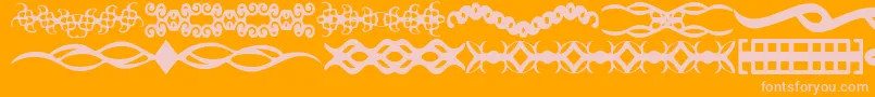 ScDividers-Schriftart – Rosa Schriften auf orangefarbenem Hintergrund