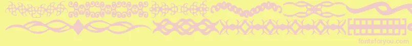 ScDividers-fontti – vaaleanpunaiset fontit keltaisella taustalla